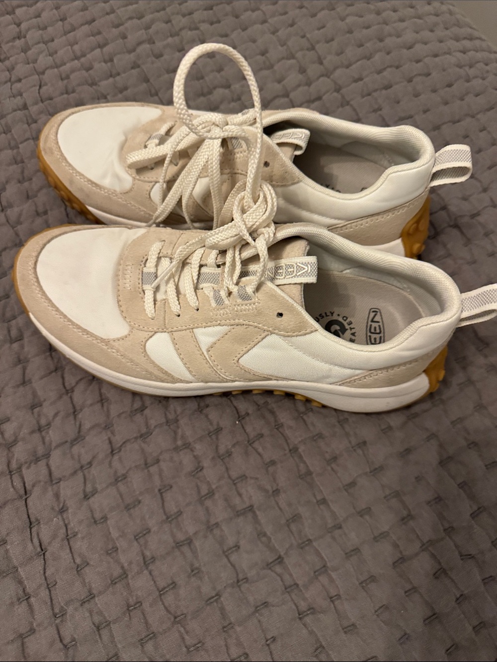 Keen Cream & White Women's Sneakers with Gum Sole